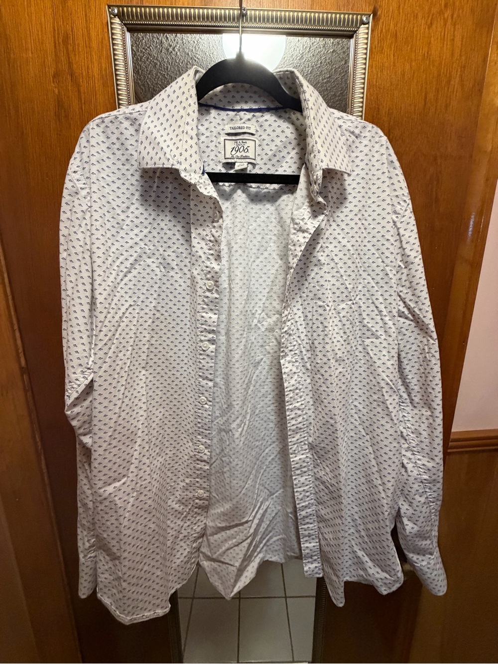 Tailored Fit White Printed Men's Shirt